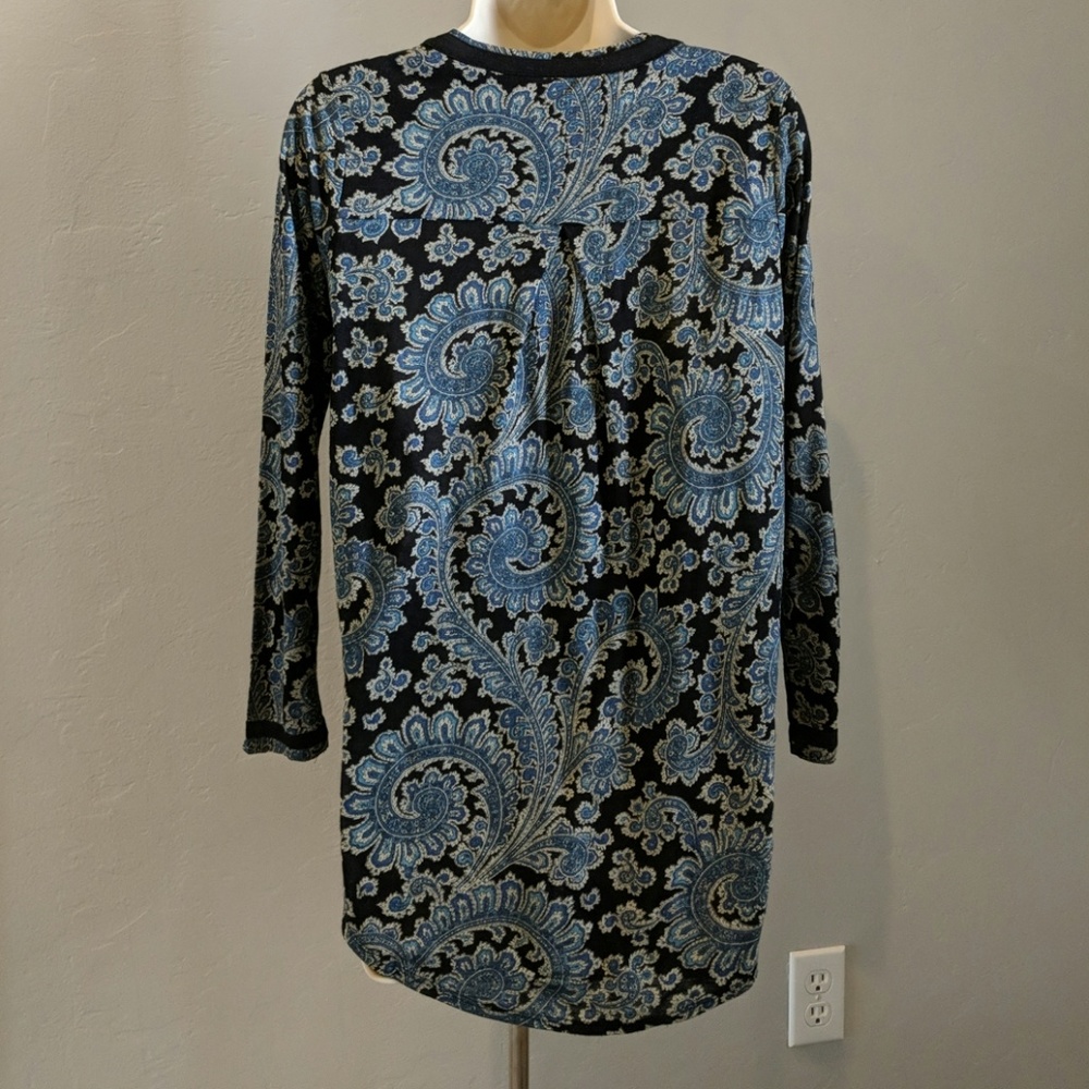 Lucky Brand boho long sleeve paisley print top - Picture 5 of 8